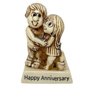 Vintage Russ Berrie And Company 1976 Happy Anniversary Figurine Hubby & Wife